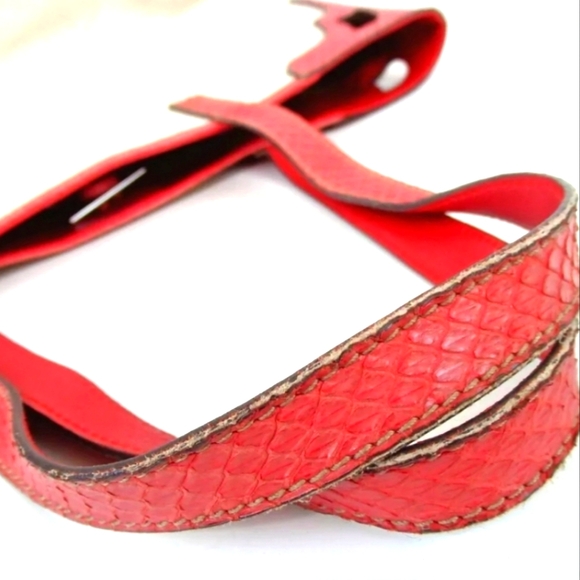 AUTHENTIC CARTIER MARCELLO DU TOTE BAG RED/BEIGE - Picture 9 of 13